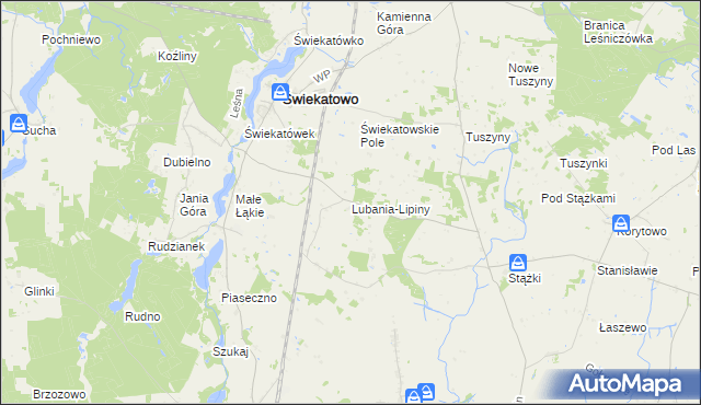 mapa Lubania-Lipiny, Lubania-Lipiny na mapie Targeo