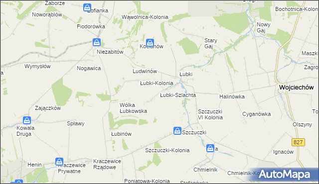mapa Łubki-Szlachta, Łubki-Szlachta na mapie Targeo