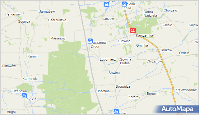 mapa Lubomierz gmina Pleszew, Lubomierz gmina Pleszew na mapie Targeo