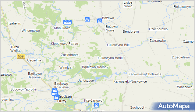 mapa Łukoszyno-Borki, Łukoszyno-Borki na mapie Targeo