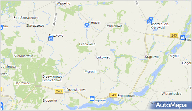mapa Łukowiec gmina Sicienko, Łukowiec gmina Sicienko na mapie Targeo