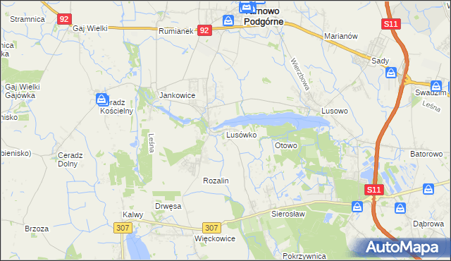 mapa Lusówko, Lusówko na mapie Targeo