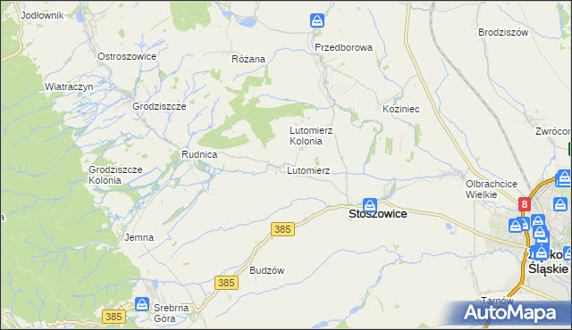mapa Lutomierz, Lutomierz na mapie Targeo