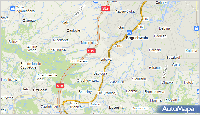 mapa Lutoryż, Lutoryż na mapie Targeo