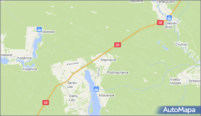 mapa Macharce, Macharce na mapie Targeo