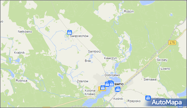 mapa Maciejów gmina Drawno, Maciejów gmina Drawno na mapie Targeo