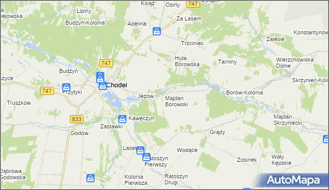 mapa Majdan Borowski, Majdan Borowski na mapie Targeo