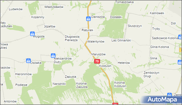 mapa Maruszów gmina Lipsko, Maruszów gmina Lipsko na mapie Targeo