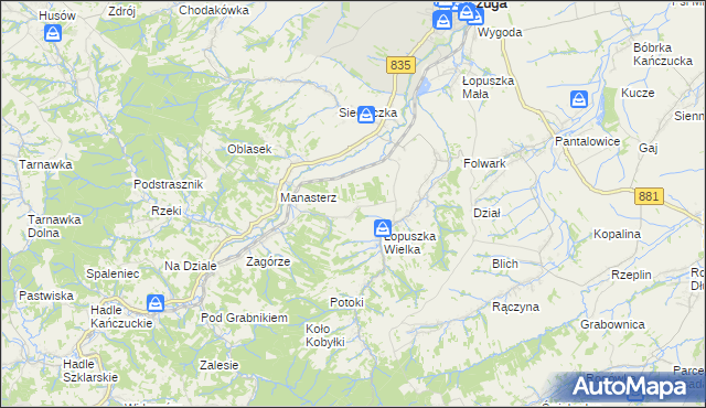 mapa Medynia Kańczucka, Medynia Kańczucka na mapie Targeo