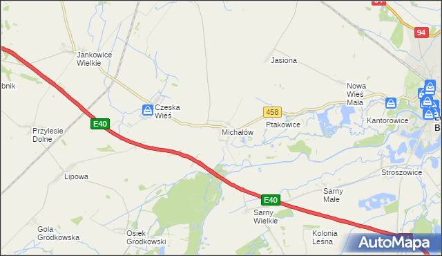 mapa Michałów gmina Olszanka, Michałów gmina Olszanka na mapie Targeo