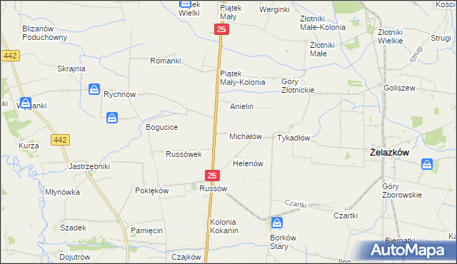 mapa Michałów gmina Żelazków, Michałów gmina Żelazków na mapie Targeo