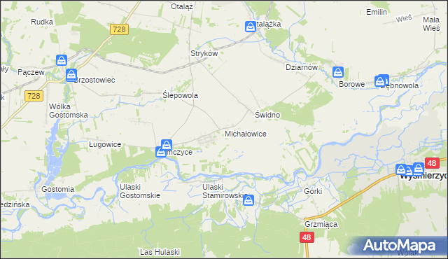 mapa Michałowice gmina Mogielnica, Michałowice gmina Mogielnica na mapie Targeo