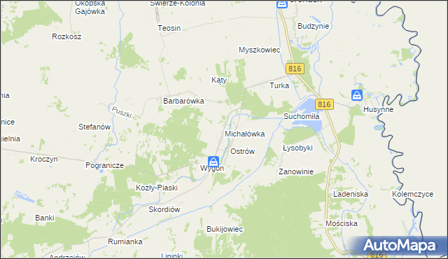 mapa Michałówka gmina Dorohusk, Michałówka gmina Dorohusk na mapie Targeo