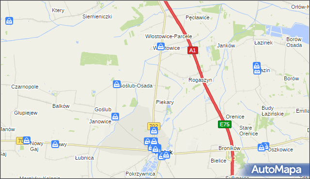 mapa Michałówka gmina Piątek, Michałówka gmina Piątek na mapie Targeo