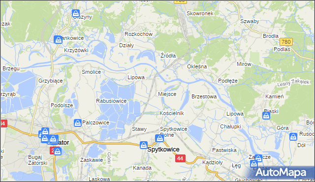 mapa Miejsce gmina Spytkowice, Miejsce gmina Spytkowice na mapie Targeo