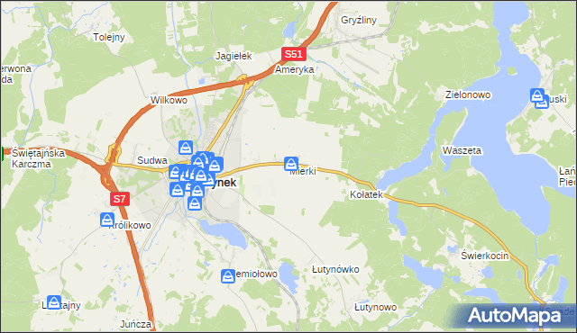 mapa Mierki, Mierki na mapie Targeo