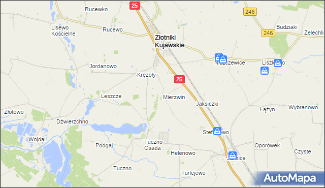 mapa Mierzwin gmina Złotniki Kujawskie, Mierzwin gmina Złotniki Kujawskie na mapie Targeo