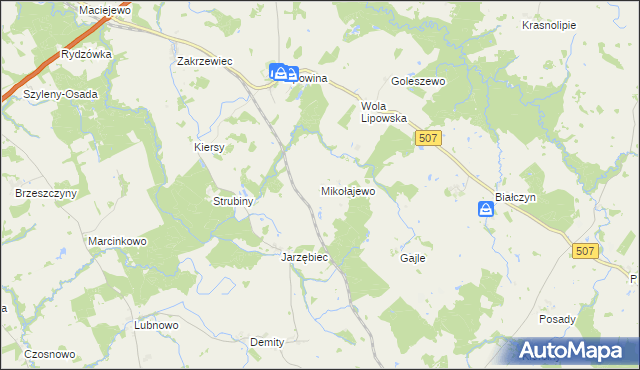 mapa Mikołajewo gmina Braniewo, Mikołajewo gmina Braniewo na mapie Targeo