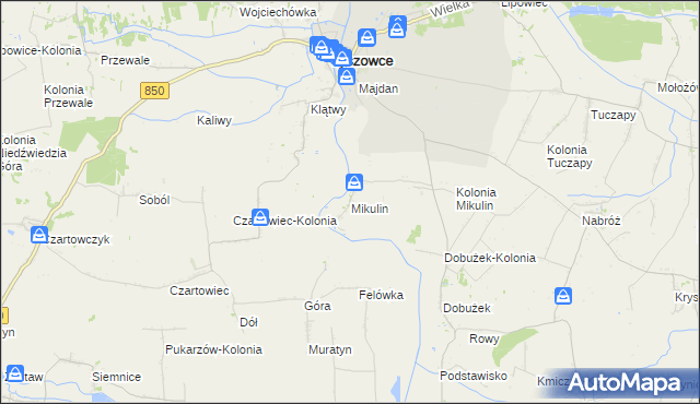 mapa Mikulin gmina Tyszowce, Mikulin gmina Tyszowce na mapie Targeo