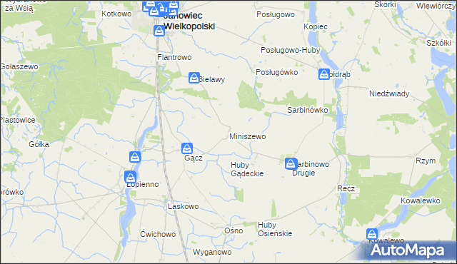 mapa Miniszewo, Miniszewo na mapie Targeo
