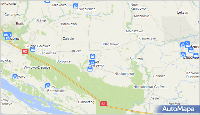 mapa Miszewo Murowane, Miszewo Murowane na mapie Targeo