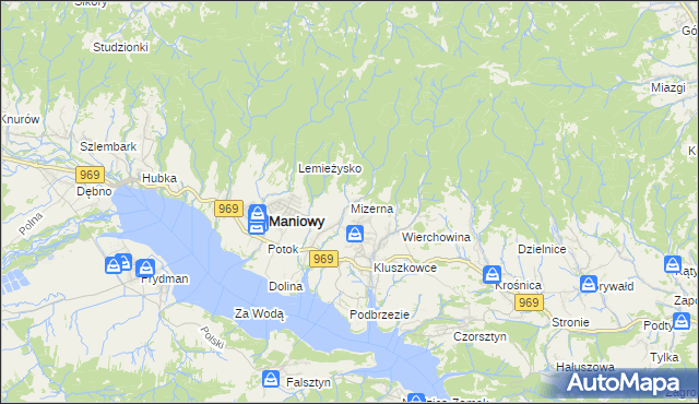 mapa Mizerna, Mizerna na mapie Targeo
