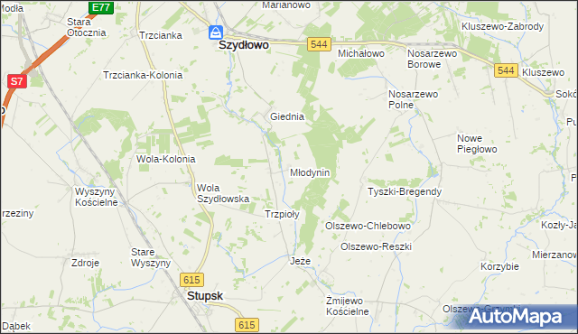 mapa Młodynin, Młodynin na mapie Targeo