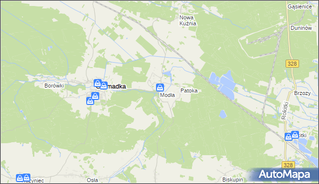 mapa Modła gmina Gromadka, Modła gmina Gromadka na mapie Targeo