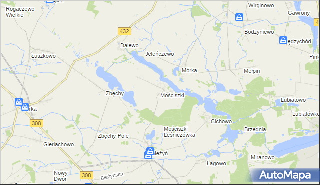mapa Mościszki, Mościszki na mapie Targeo