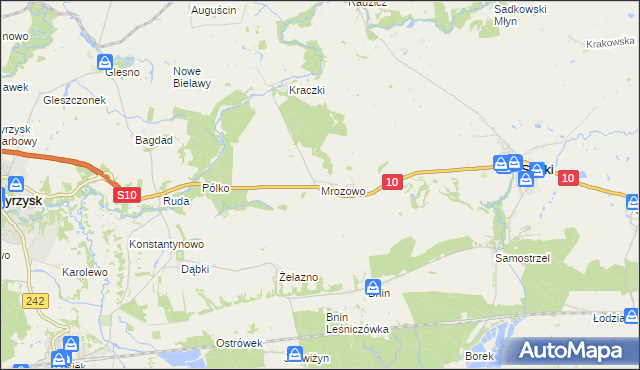 mapa Mrozowo, Mrozowo na mapie Targeo