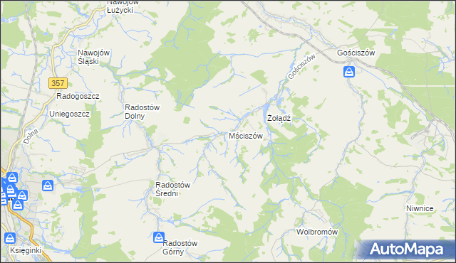 mapa Mściszów, Mściszów na mapie Targeo