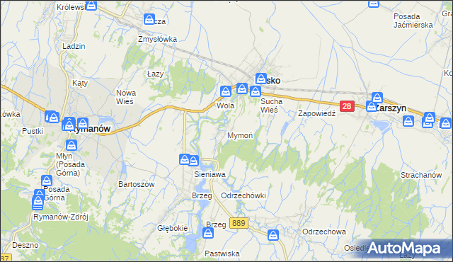 mapa Mymoń, Mymoń na mapie Targeo