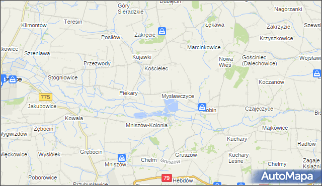 mapa Mysławczyce, Mysławczyce na mapie Targeo