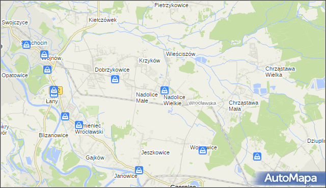 mapa Nadolice Wielkie, Nadolice Wielkie na mapie Targeo