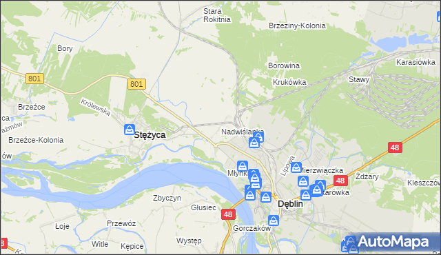 mapa Nadwiślanka, Nadwiślanka na mapie Targeo