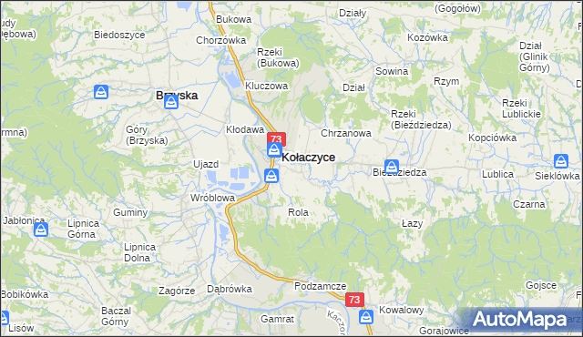 mapa Nawsie Kołaczyckie, Nawsie Kołaczyckie na mapie Targeo
