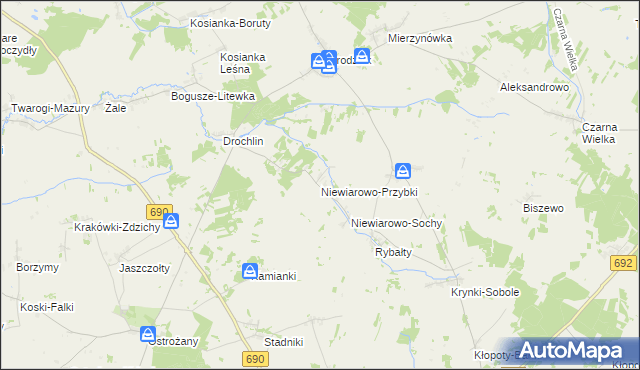mapa Niewiarowo-Przybki, Niewiarowo-Przybki na mapie Targeo