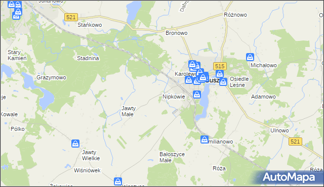 mapa Nipkowie, Nipkowie na mapie Targeo