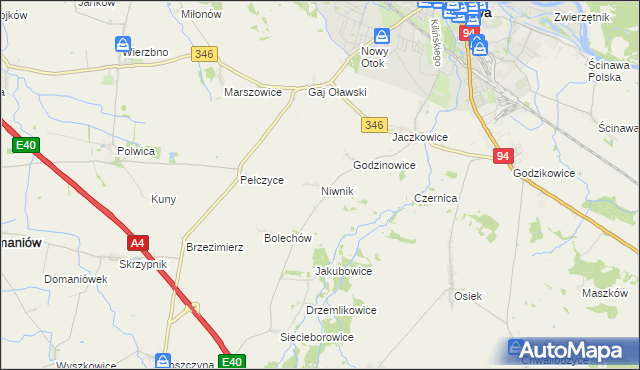 mapa Niwnik, Niwnik na mapie Targeo