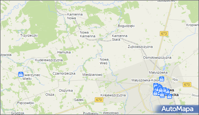 mapa Nowa Wieś gmina Dąbrowa Białostocka, Nowa Wieś gmina Dąbrowa Białostocka na mapie Targeo