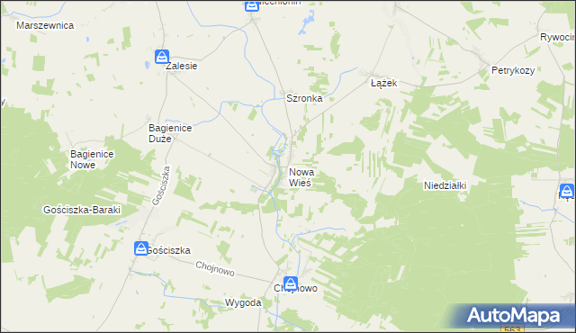 mapa Nowa Wieś gmina Kuczbork-Osada, Nowa Wieś gmina Kuczbork-Osada na mapie Targeo