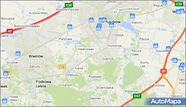 mapa Nowa Wieś gmina Michałowice, Nowa Wieś gmina Michałowice na mapie Targeo