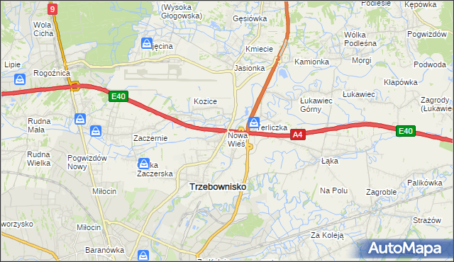 mapa Nowa Wieś gmina Trzebownisko, Nowa Wieś gmina Trzebownisko na mapie Targeo
