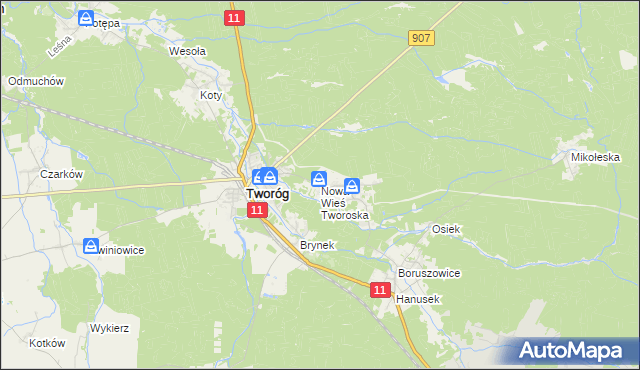 mapa Nowa Wieś Tworoska, Nowa Wieś Tworoska na mapie Targeo