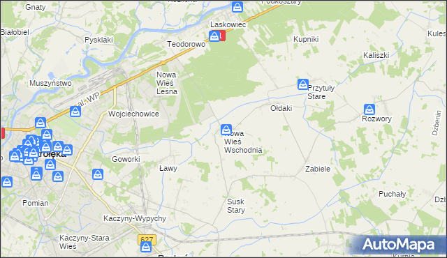mapa Nowa Wieś Wschodnia, Nowa Wieś Wschodnia na mapie Targeo