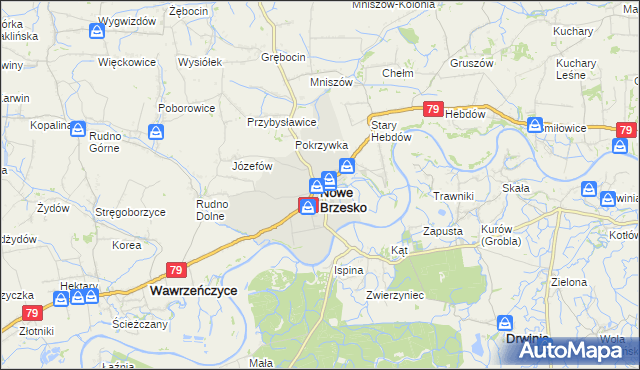 mapa Nowe Brzesko, Nowe Brzesko na mapie Targeo