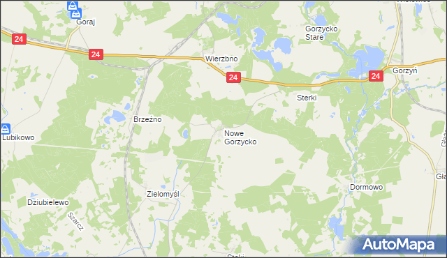 mapa Nowe Gorzycko, Nowe Gorzycko na mapie Targeo