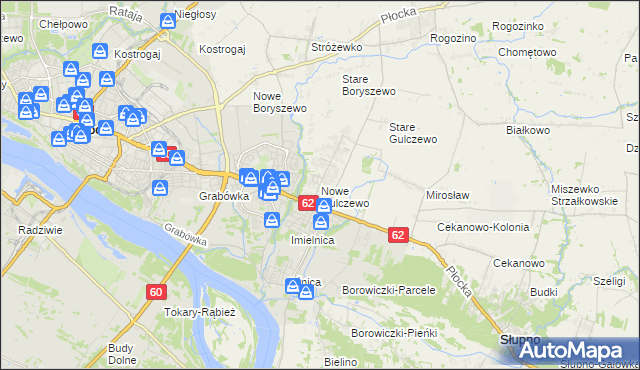 mapa Nowe Gulczewo, Nowe Gulczewo na mapie Targeo