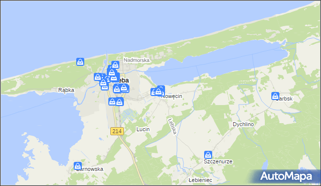 mapa Nowęcin, Nowęcin na mapie Targeo