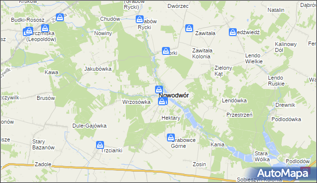 mapa Nowodwór powiat rycki, Nowodwór powiat rycki na mapie Targeo